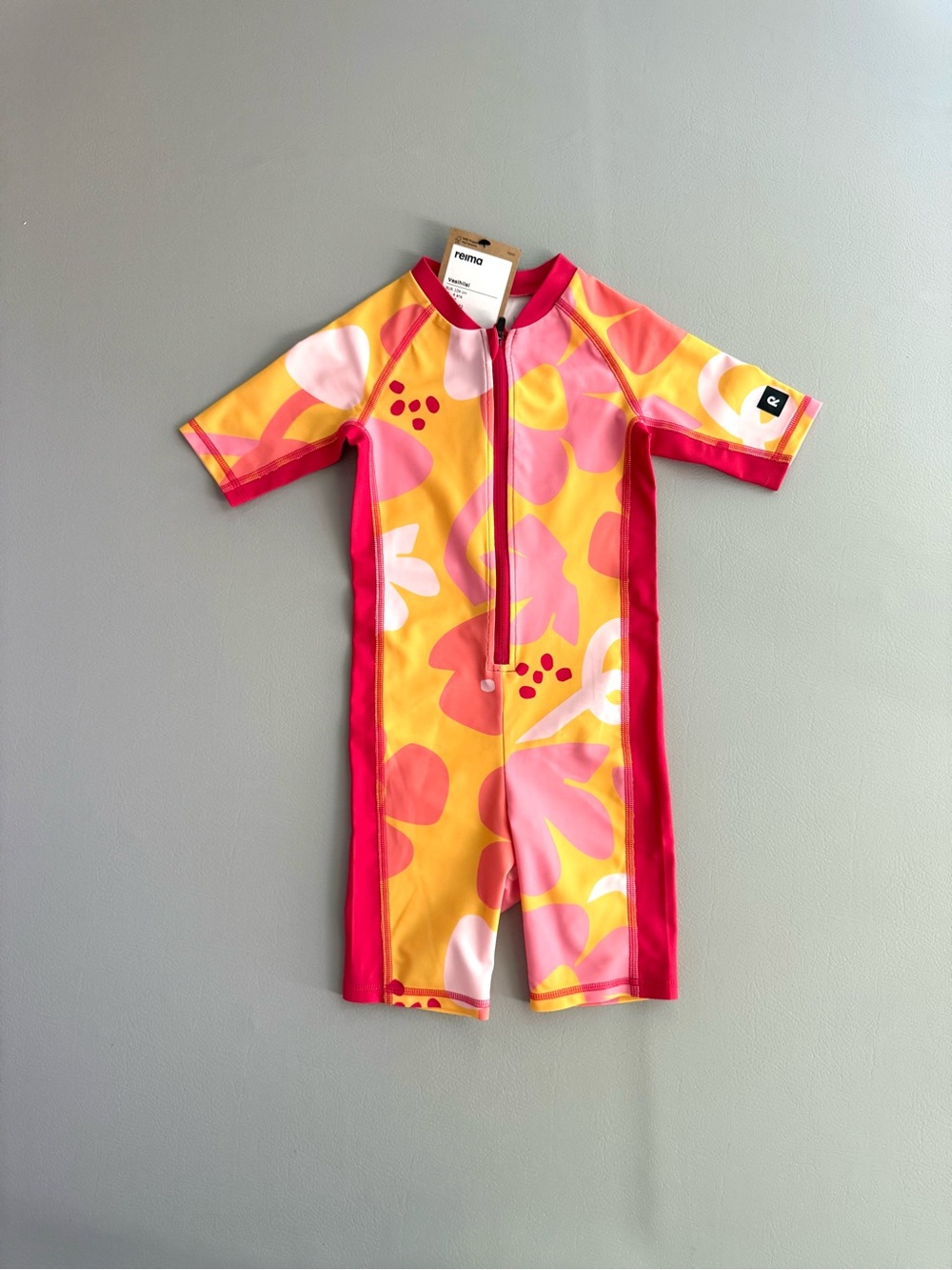 Reima Rashguard Sunsuit Swimsuit Sandig Vesihiisi Yellow Pink Toddler UPF 50+ 4T